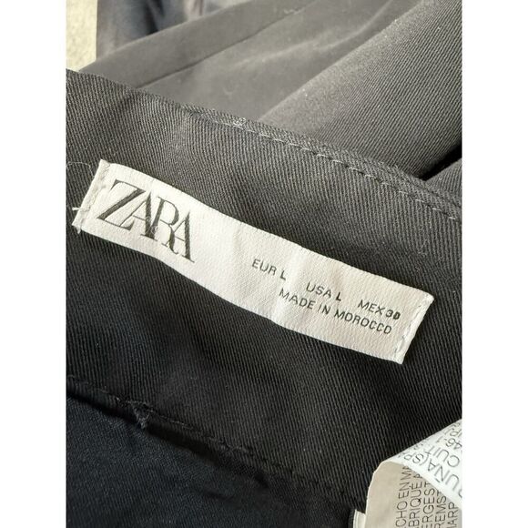 Zara Black Mini Skirt with Rhinestone Buckle & Satin Bow Detail Size L - Picture 12 of 14